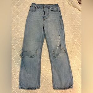 Abercrombie & Fitch Women's Light Blue Straight Jeans